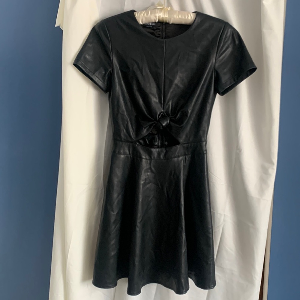 BEBE faux, leather dress
